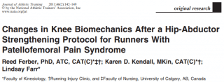 Changes in Knee Biomechanics After a Hip-Abductor Strengthening Protocol for Runners With Patellofemoral Pain Syndrome